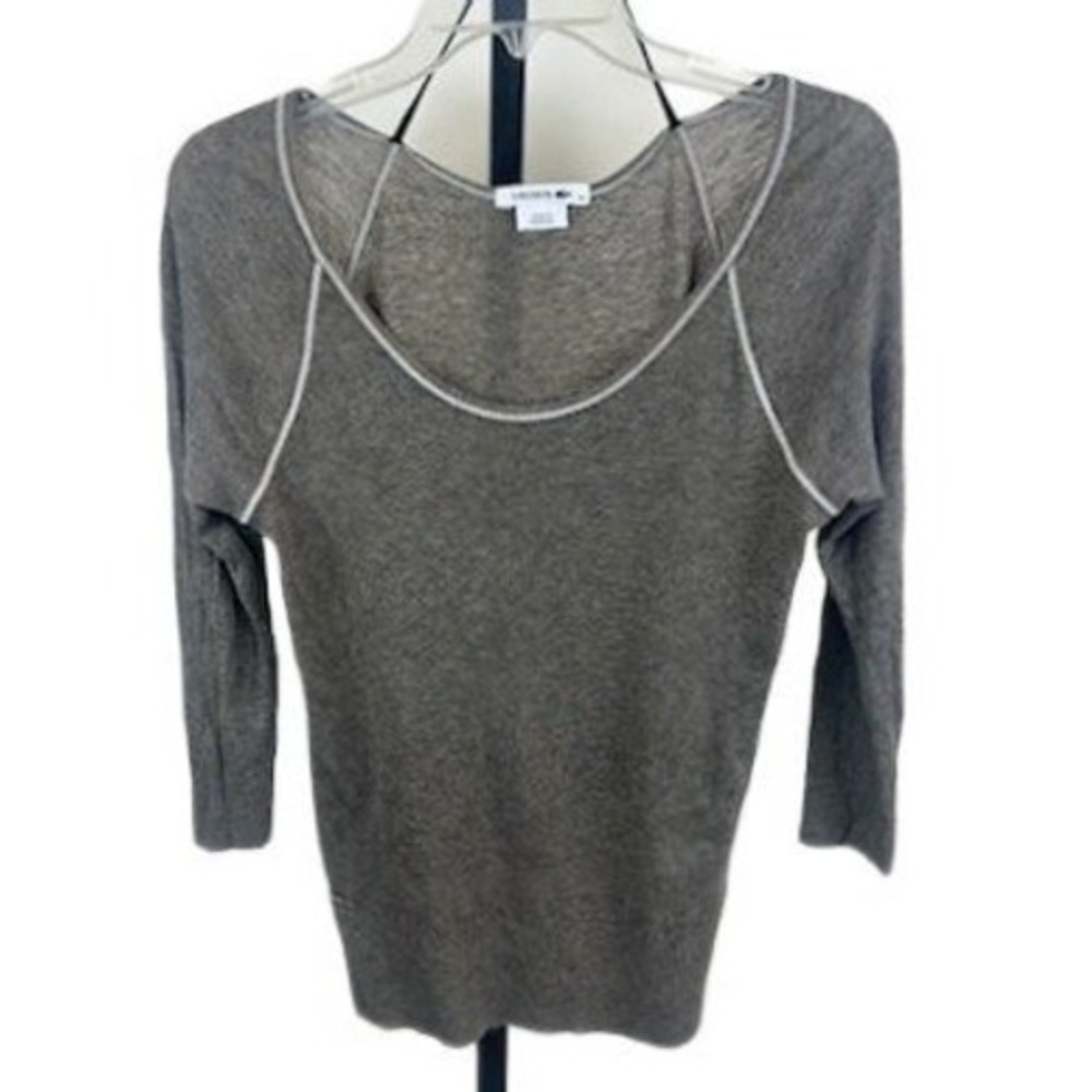 Lacoste Women's Size 36 US Small Taupe Scoop Neck Long Sleeve Sweater Top‎ Y2K
